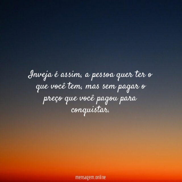 Inveja é assim
