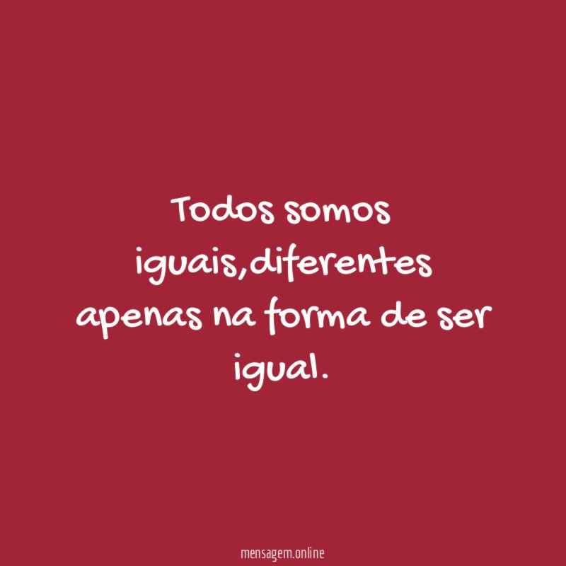 Todos somos iguais
