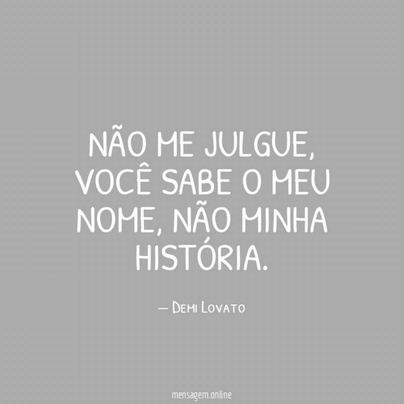 Não me julgue