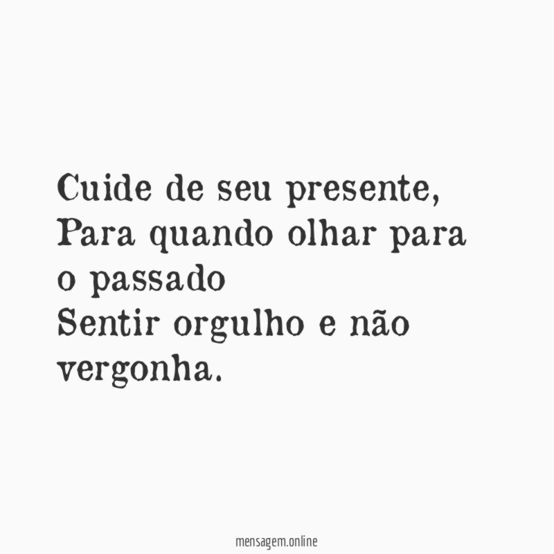 Cuide de seu presente