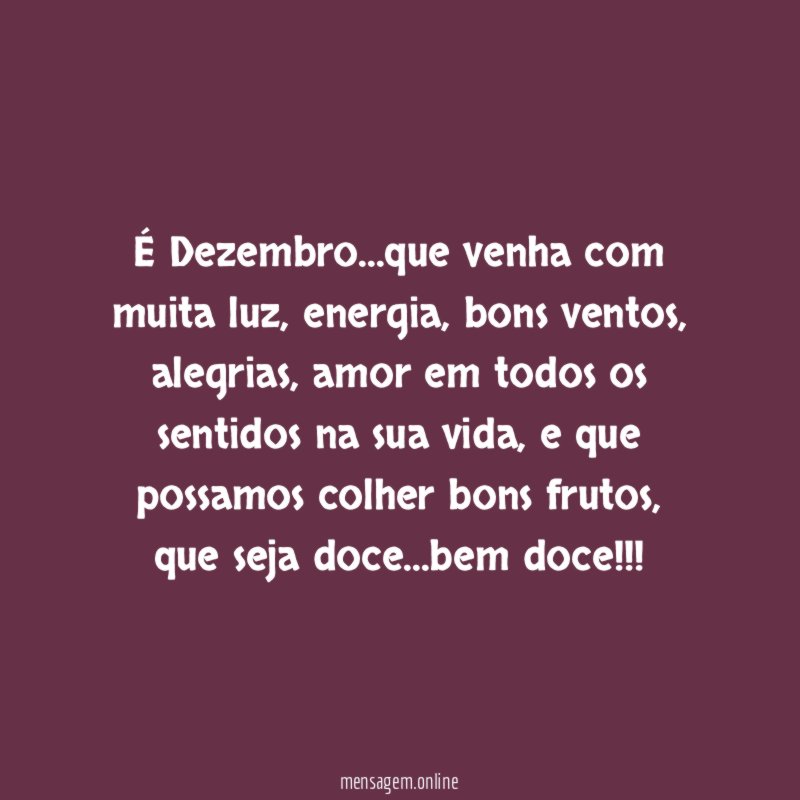 É Dezembro