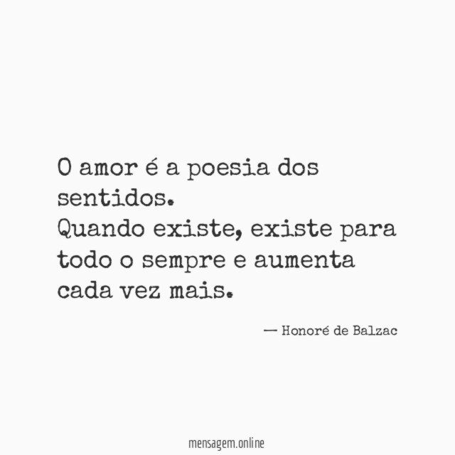O amor é a poesia dos sentidos