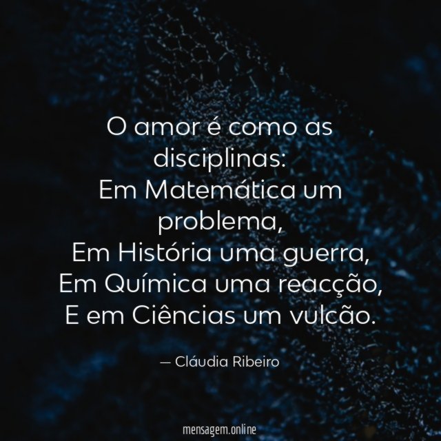 O amor é como as disciplinas: