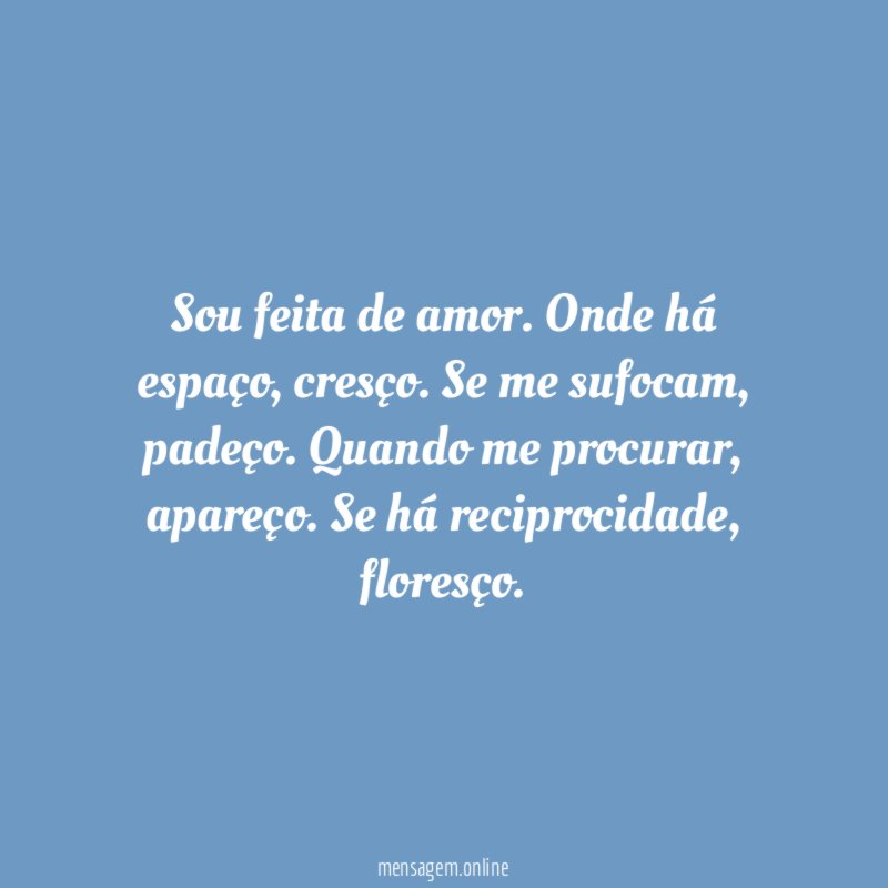 Sou feita de amor