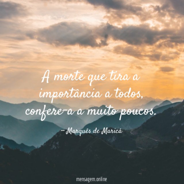 A morte que tira a importância a todos