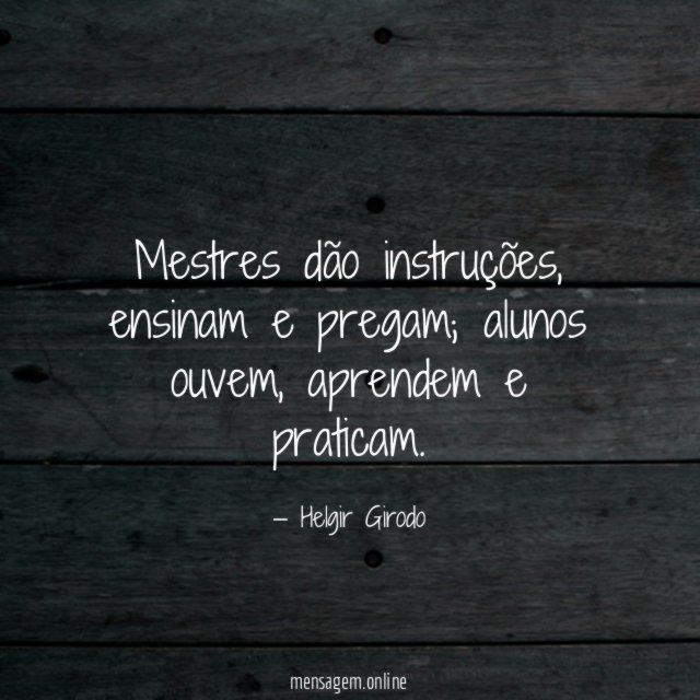 Mestres dão instruções