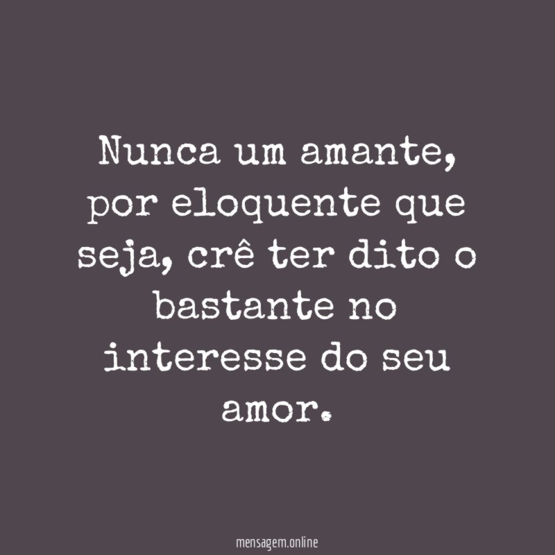 Nunca um amante