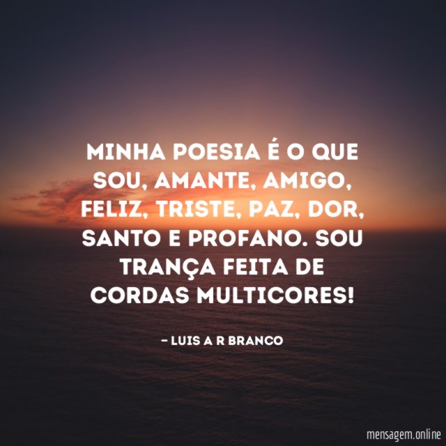 Minha poesia é o que sou