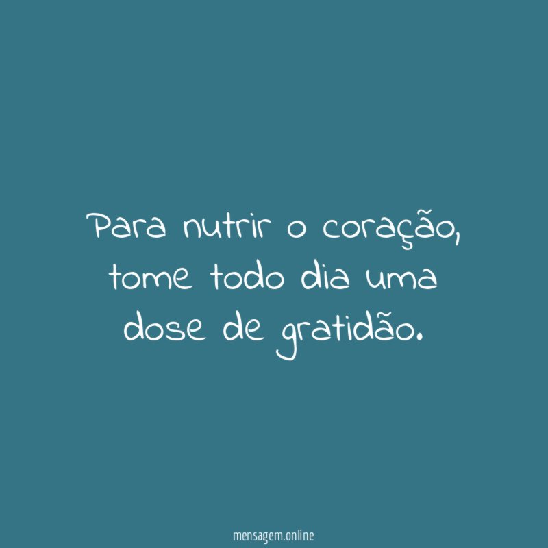Para nutrir o coração