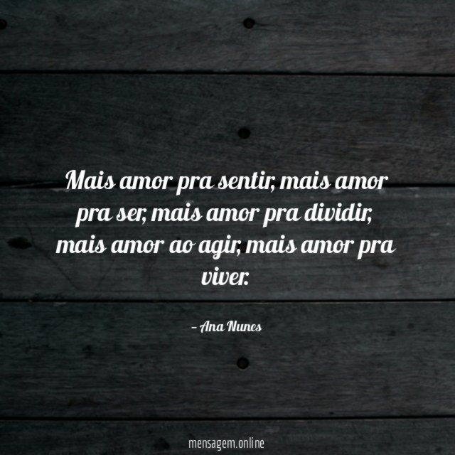 Mais amor pra sentir