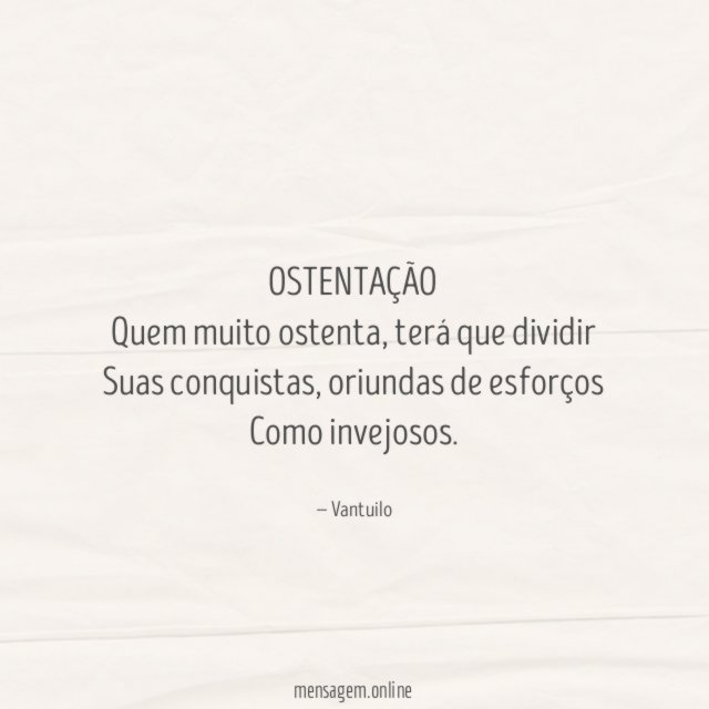 OSTENTAÇÃO