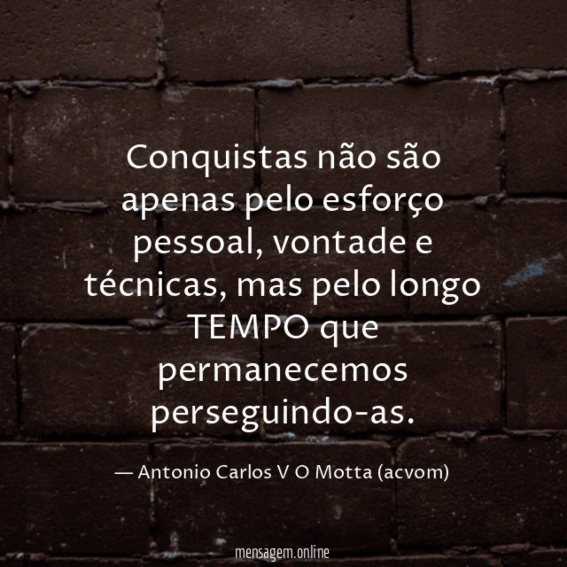 Conquistas não são apenas pelo esforço pessoal