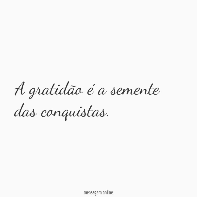 A gratidão é a semente das conquistas