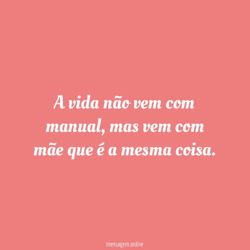 A vida não vem com manual