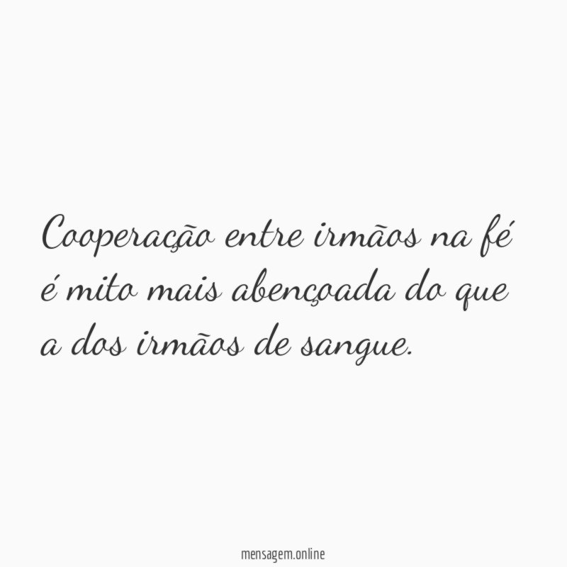 Cooperação entre irmãos na fé é mito mais