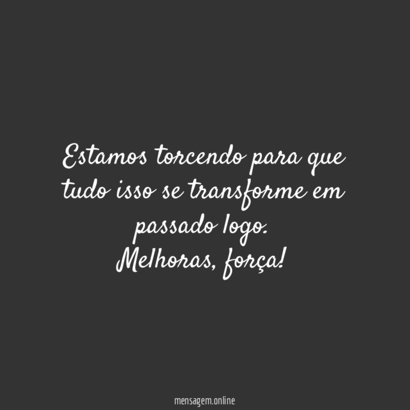 Estamos torcendo para que tudo isso se transforme em passado logo