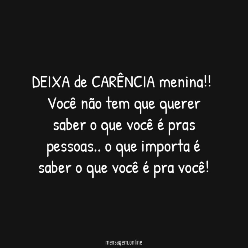DEIXA de CARÊNCIA menina