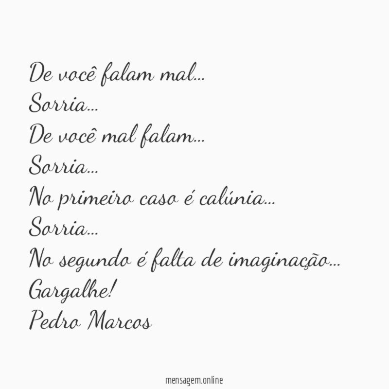 De você falam mal