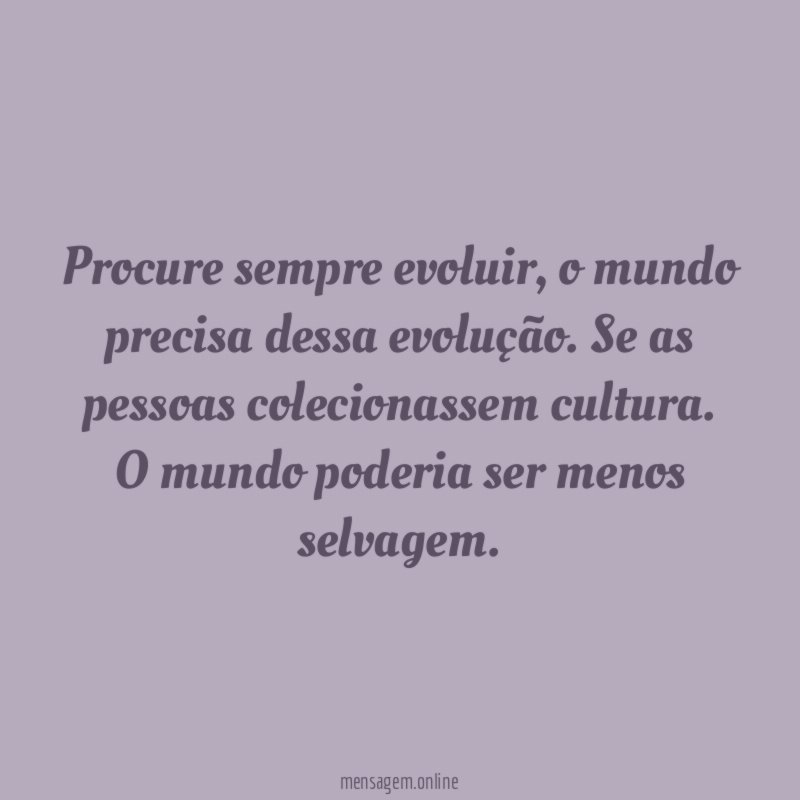 Procure sempre evoluir