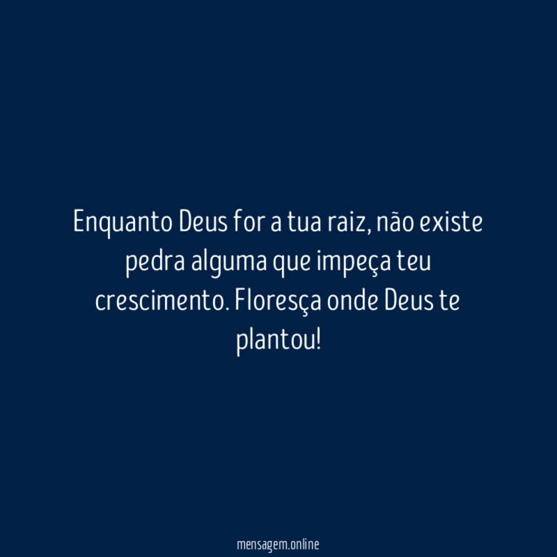 Enquanto Deus for a tua raiz