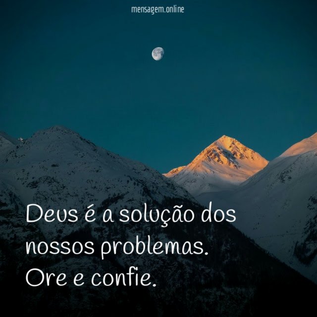 Deus é a solução dos nossos problemas