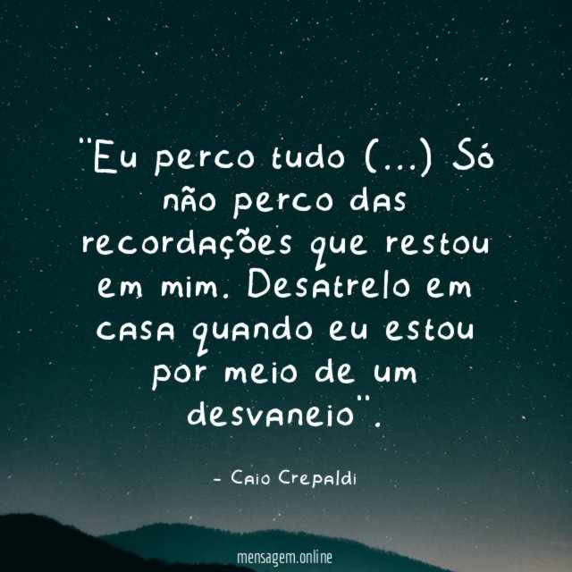 'Eu perco tudo (