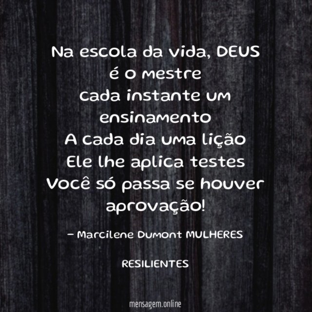 Na escola da vida