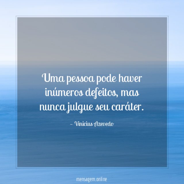 Uma pessoa pode haver inúmeros defeitos