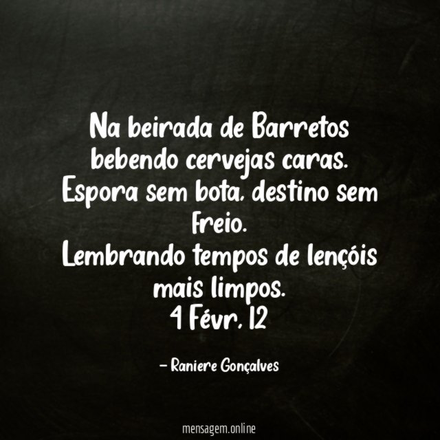 Na beirada de Barretos bebendo cervejas caras