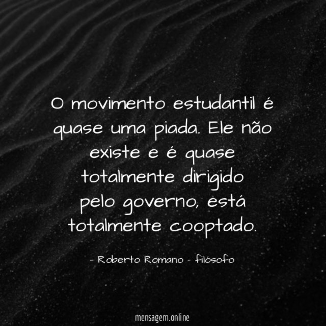 O movimento estudantil é quase uma piada