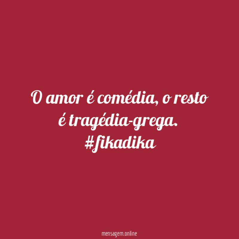 O amor é comédia