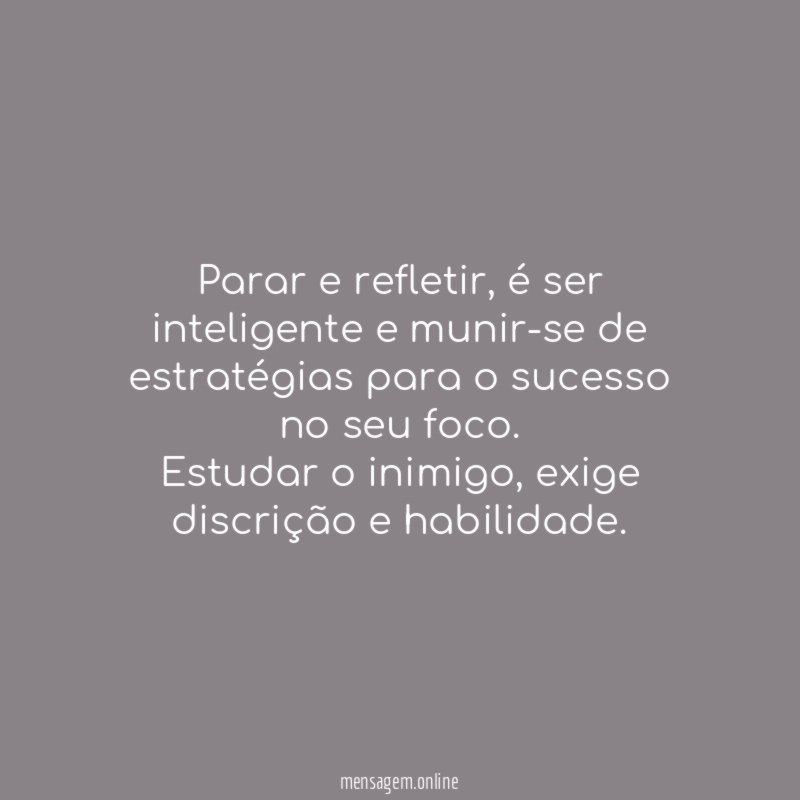 Parar e refletir