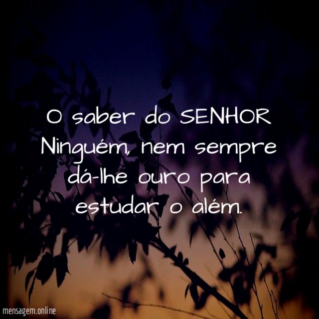O saber do SENHOR Ninguém