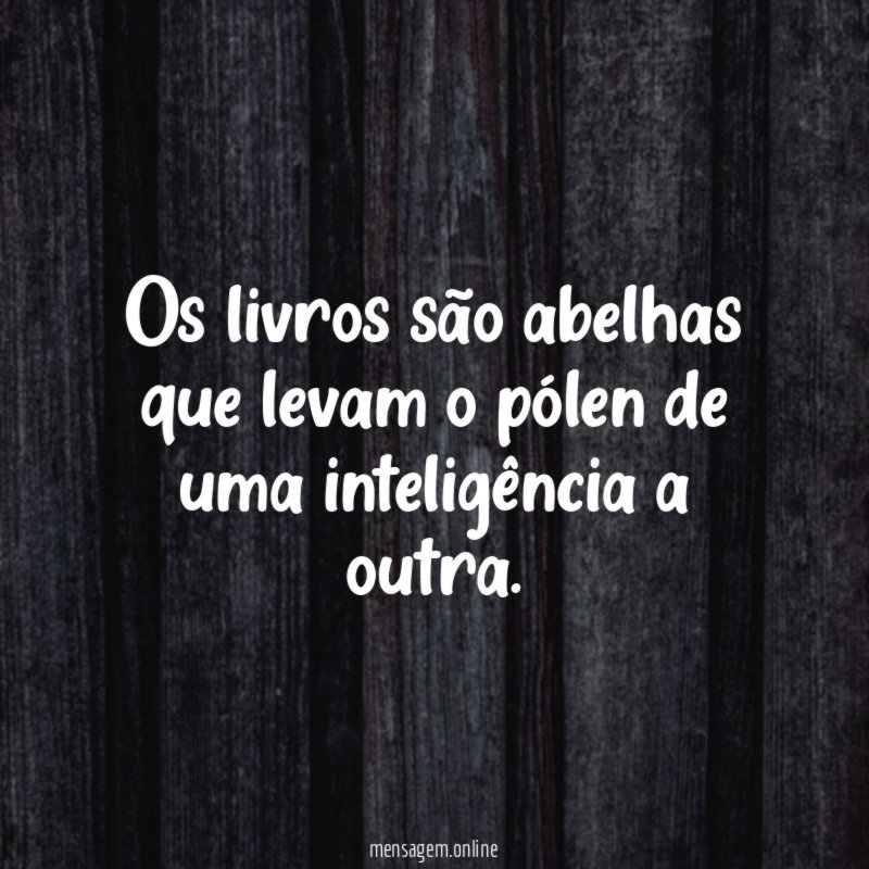 Os livros são abelhas que levam o pólen