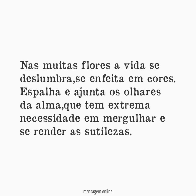 Nas muitas flores a vida se deslumbra