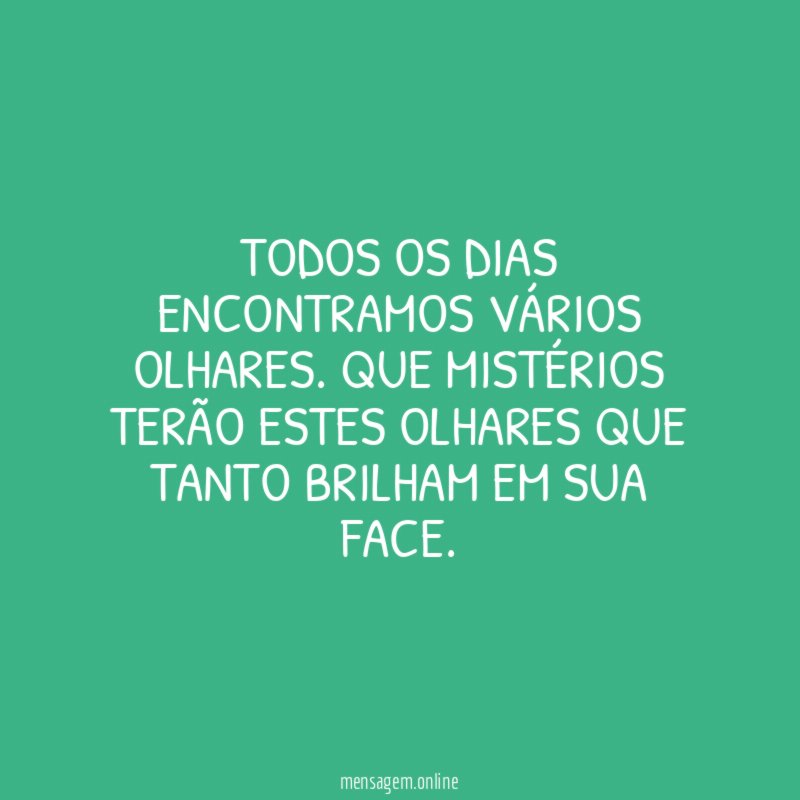 Todos os dias encontramos vários olhares