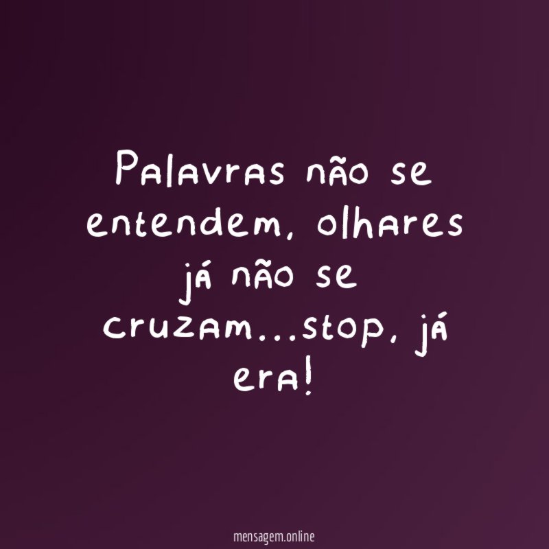 Palavras não se entendem