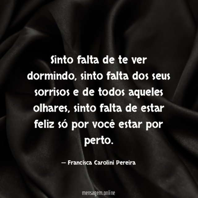 Sinto falta de te ver dormindo