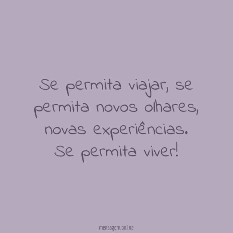 Se permita viajar