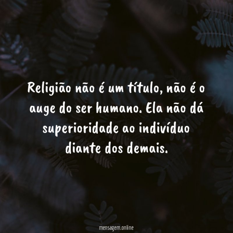 Religião não é um título