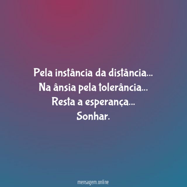 Pela instância da distância
