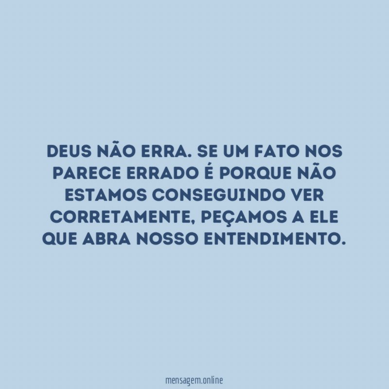 Deus não erra