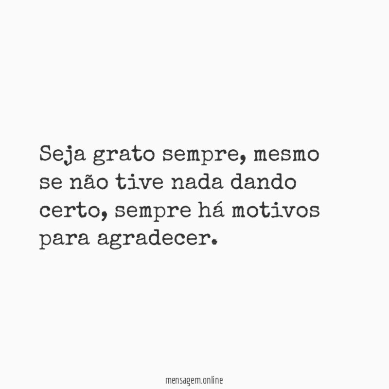 Seja grato sempre