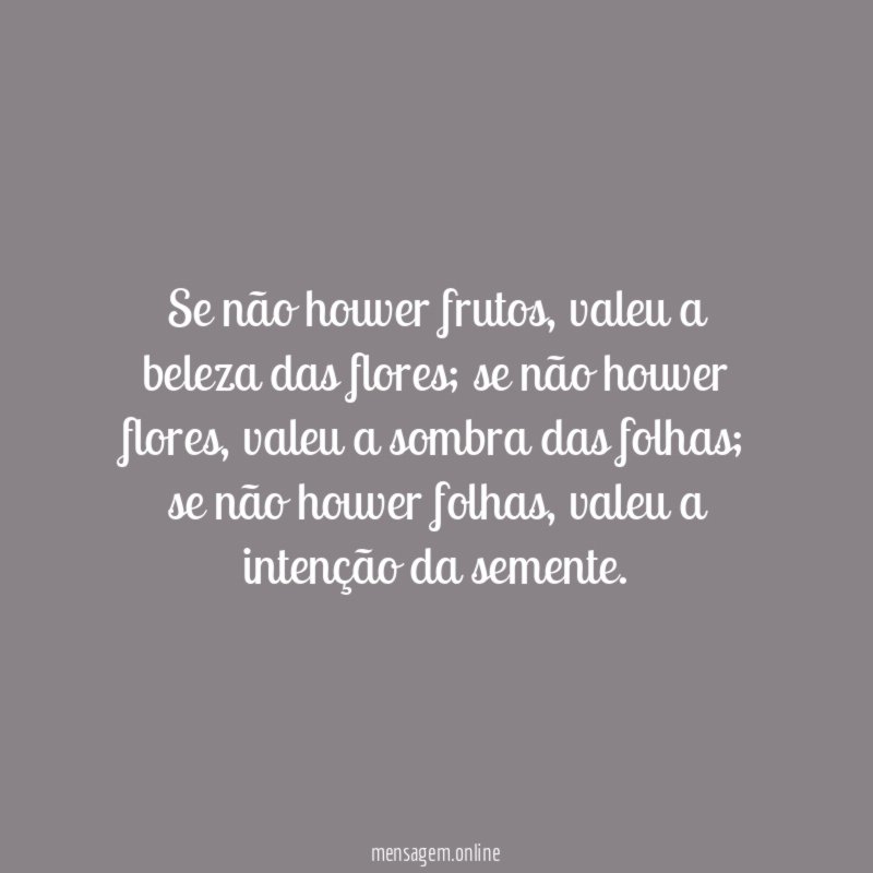 Se não houver frutos