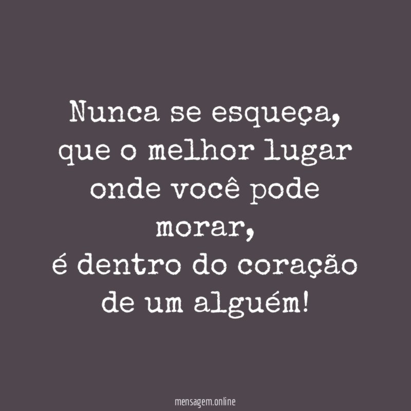 Nunca se esqueça