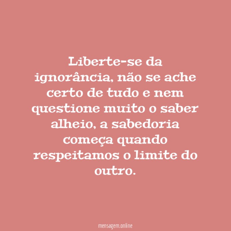 Liberte-se da ignorância