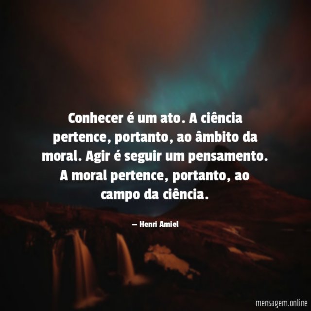 Conhecer é um ato
