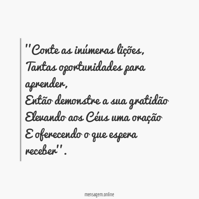 'Conte as inúmeras lições