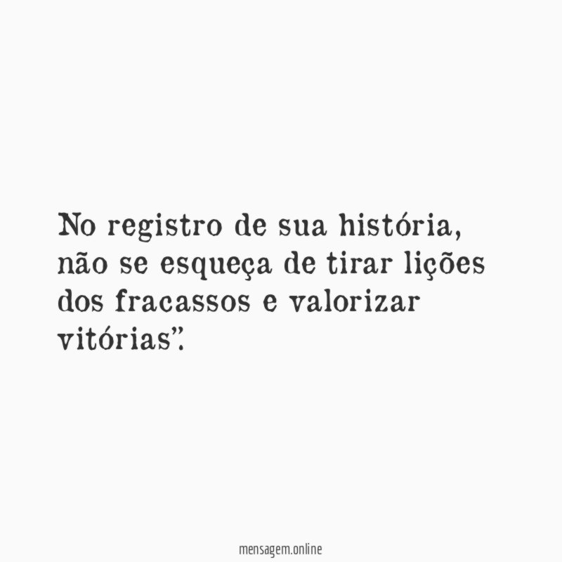 No registro de sua história