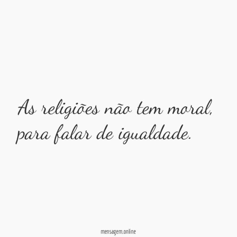 As religiões não tem moral